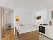 Mobiliario integral blanco y roble