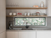 Cocina cashmere lineal abierta al salón