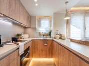 Cocina compacta de madera para apartamento