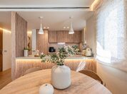 Cocina compacta de madera para apartamento