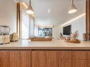 Cocina compacta de madera para apartamento