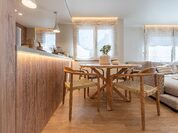 Cocina compacta de madera para apartamento
